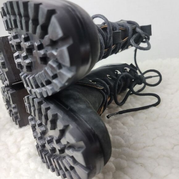 Rachel Comey Rollickc Chunky Heel Boots Women's Size 7 Nubuck Black Suede - Picture 10 of 10